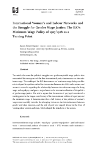 Zimmermann, Susan. “International Women’s and Labour Networks and the Struggle for Gender Wage Justice: The ILO’s Minimum Wage Policy of 1927/1928 as a Turning Point.” Notebooks: The Journal for Studies on Power, published online on 8 December 2025.